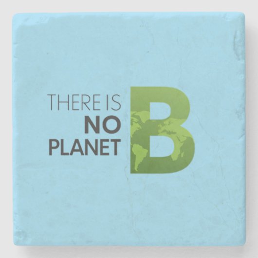 惑星Bがない – グリーンアースタイポグラフィ ストーンコースター (正面)