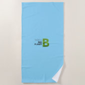 惑星Bがない – グリーンアースタイポグラフィ ビーチタオル (正面)