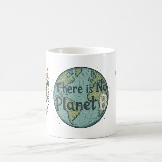 惑星Bがない – 地球の日の気候認識度 コーヒーマグカップ (中央)