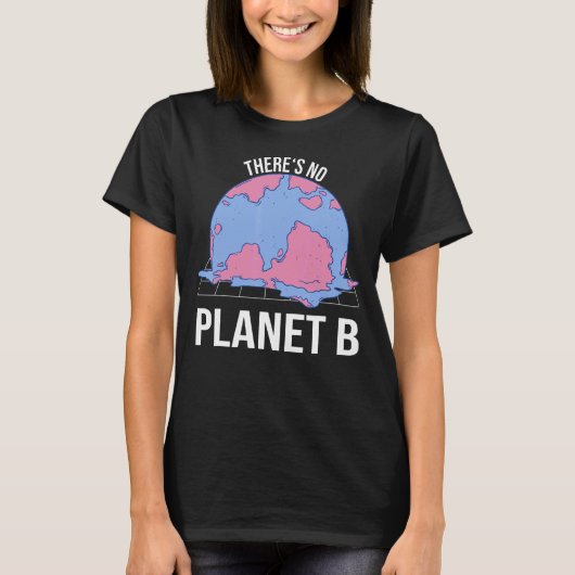 惑星B気候変動レトロスタイルEaがない Tシャツ (正面)