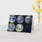 惑星Earthの象徴的なビューのイメージ比較。 カード (黄色い花)