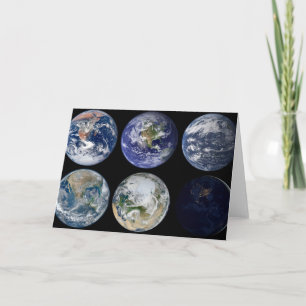 惑星Earthの象徴的なビューのイメージ比較。 カード