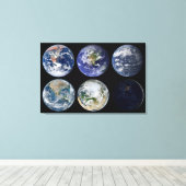 惑星Earthの象徴的なビューのイメージ比較。 キャンバスプリント (インサイチュ (ウッドフロア))