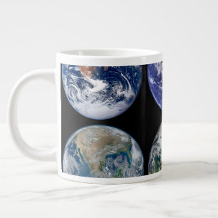 惑星Earthの象徴的なビューのイメージ比較。 ジャンボコーヒーマグカップ
