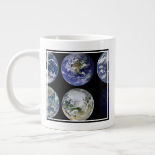 惑星Earthの象徴的なビューのイメージ比較。 ジャンボコーヒーマグカップ