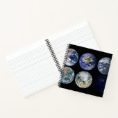 惑星Earthの象徴的なビューのイメージ比較。 ノートブック (内部)