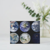 惑星Earthの象徴的なビューのイメージ比較。 ポストカード (スタンド正面)