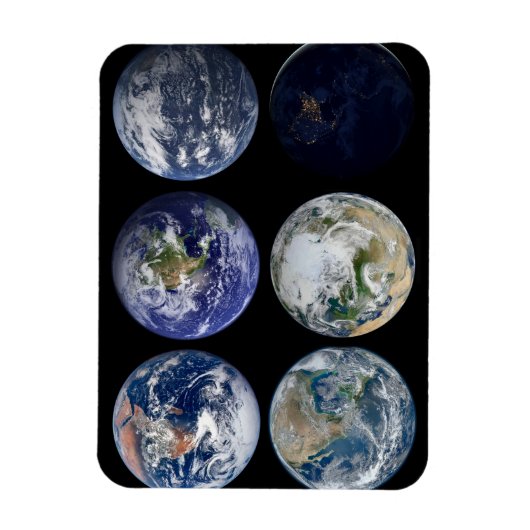 惑星Earthの象徴的なビューのイメージ比較。 マグネット (縦)