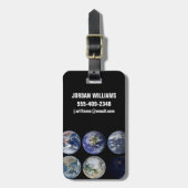 惑星Earthの象徴的なビューのイメージ比較。 ラゲッジタグ (正面縦)