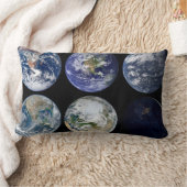 惑星Earthの象徴的なビューのイメージ比較。 ランバークッション (ブランケット)