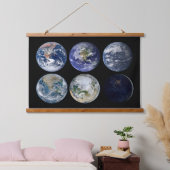 惑星Earthの象徴的なビューのイメージ比較。 吊り下げ型タペストリー (寝室)