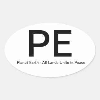 惑星Earth-AllLandsUnitainPeace 楕円形シール