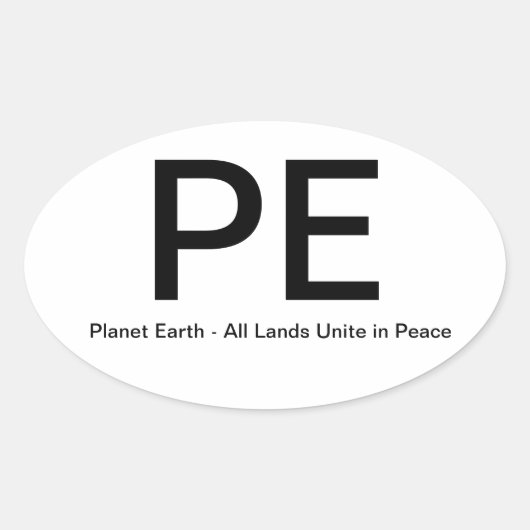 惑星Earth-AllLandsUnitainPeace 楕円形シール (正面)