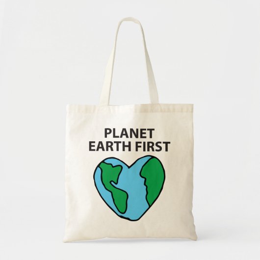 惑星First Ecoflyアイコンハッピーアースクリップアート トートバッグ (正面)