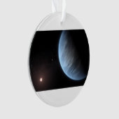 惑星K2-18b、ホスト星と付随する惑星。 オーナメント (正面)