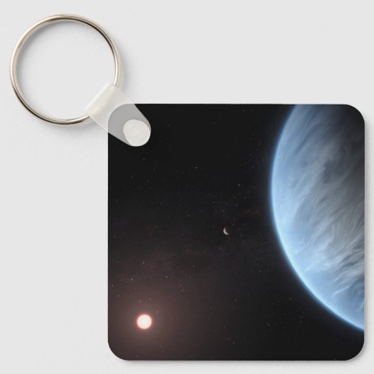 惑星K2-18b、ホスト星と付随する惑星。 キーホルダー (正面)
