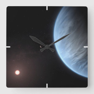 惑星K2-18b、ホスト星と付随する惑星。 スクエア壁時計