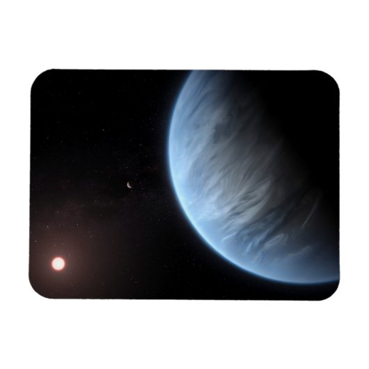 惑星K2-18b、ホスト星と付随する惑星。 マグネット (横)