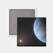 惑星K2-18b、ホスト星と付随する惑星。 マグネット (正面/裏面)