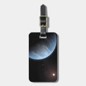 惑星K2-18b、ホスト星と付随する惑星。 ラゲッジタグ (正面縦)