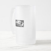 惑星Xのデザインのロゴ、売春あっせん業者ジュース フロストグラスビールジョッキ (正面左)