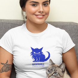 惨おもしろいめな子どものいない猫の女性 Tシャツ
