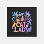 惨めな子どものいない猫の女性 スタンダードカクテルナプキン (正面)