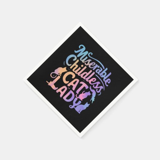 惨めな子どものいない猫の女性 スタンダードカクテルナプキン (角)