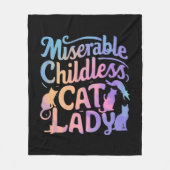 惨めな子どものいない猫の女性 フリースブランケット (正面)
