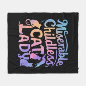 惨めな子どものいない猫の女性 フリースブランケット (正面(横))