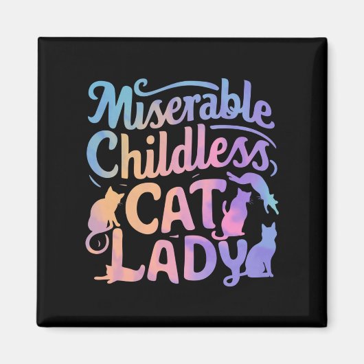 惨めな子どものいない猫の女性 マグネット (正面)