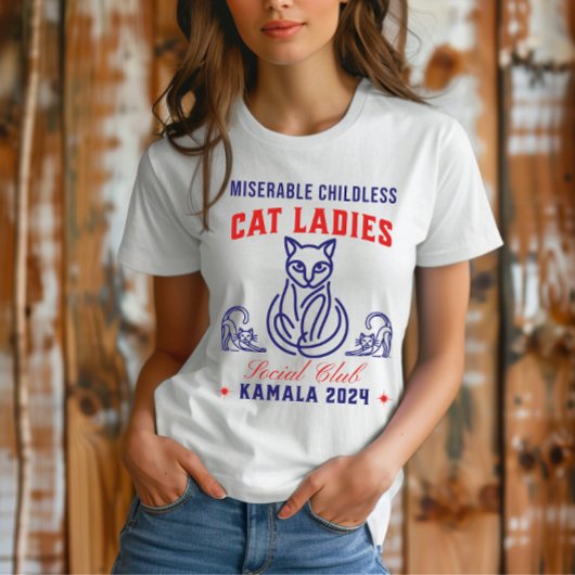 惨めな子どものいない猫レディースfor Kamala 2024 Tシャツ