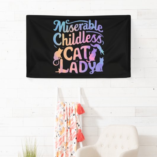 惨めな子供のいない猫の女 横断幕 (インサイチュ)