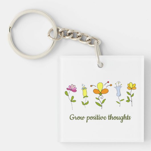 想いを前向き育てる キーホルダー (正面)