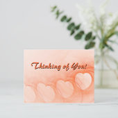 想い出のオレンジライン ハートの抽象 ポストカード (スタンド正面)