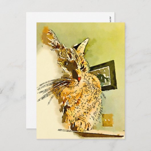 想い出のキティ ハート ノーズ 水彩 ポストカード (正面/裏面)