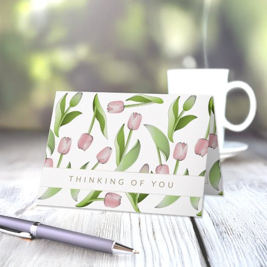 想い出のモダンピンクチューリップ カード