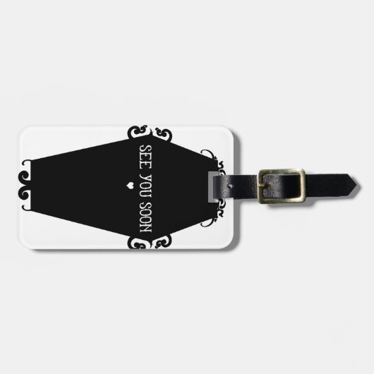 想い出の品のMoriの棺のデザインすぐに会おう ラゲッジタグ (正面横)