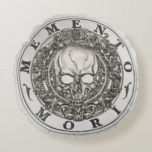 想い出の品のMori Carpe Diemの銀製の円形 ラウンドクッション (正面)