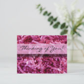 「想い出」抽象的なピンクの紙片の写真 ポストカード (スタンド正面)