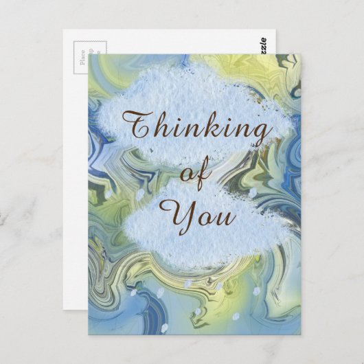 「想い出」雨の日抽象水 ポストカード (正面/裏面)