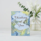 「想い出」雨の日 アブストラクトウォーター ポストカード (スタンド正面)