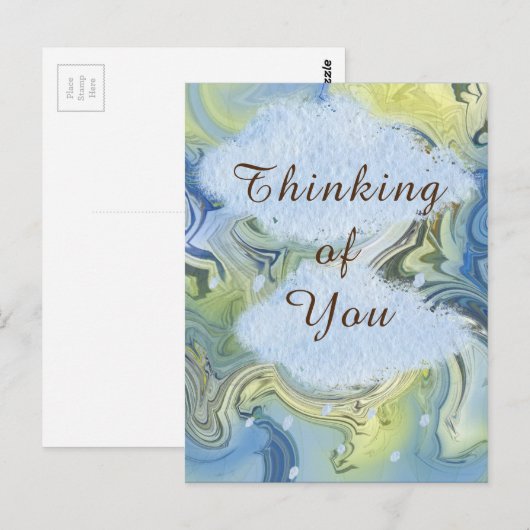 「想い出」雨の日 アブストラクトウォーター ポストカード (正面/裏面)