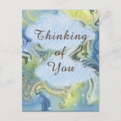 「想い出」雨の日 アブストラクトウォーター ポストカード (正面)