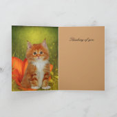 「想ってるよ」白猫の子猫とお花のグリーティングカード カード (内部)