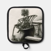 想像が現実を駆り立てる 鍋敷き (正面)