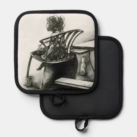 想像が現実を駆り立てる 鍋敷き (正面/裏面)