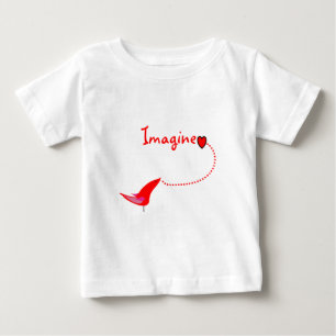 "想像して下さい"---ジョンのギフト ベビーTシャツ