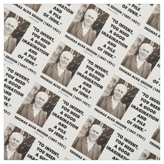 想像のがらくたの山を発明するトーマス・エジソン ファブリック (見本)