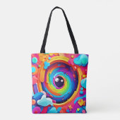 想像のカラフル渦 トートバッグ (裏面)